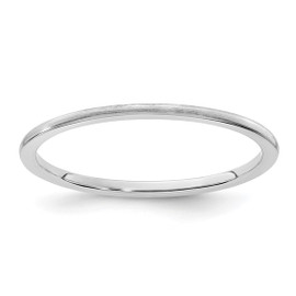 14K White Gold 1.2mm Half Round Satin Stackable Band