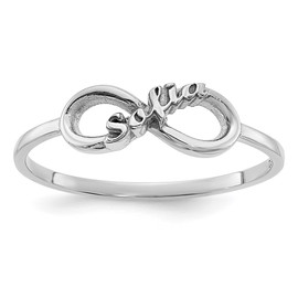 14K White Gold Personalized Infinity Name Ring