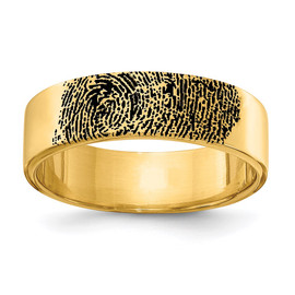 14KY Enameled Fingerprint Ring