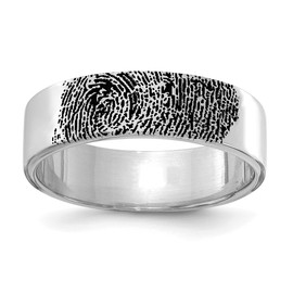 14KW Enameled Fingerprint Ring