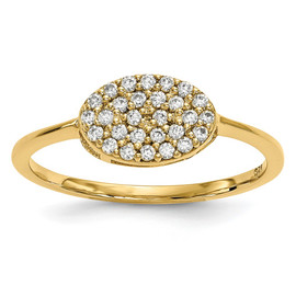 14k Diamond Cluster Oval Ring