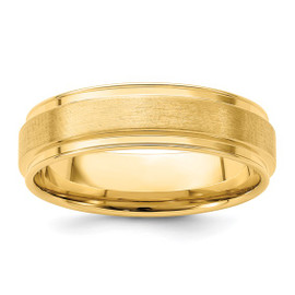 14k Yellow Gold Light Comfort Fit Brush Satin Fancy Band