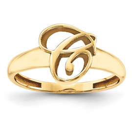 10K Polished Initial Ring