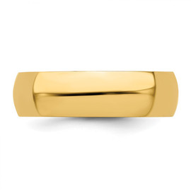 14k Yellow Gold 6mm Half-Round Wedding Band