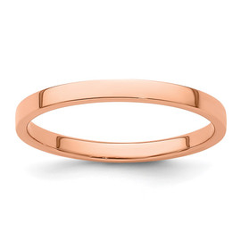 14k Rose Gold 2mm LTW Flat Band