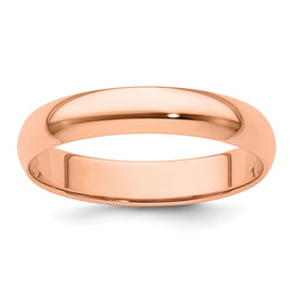 14k Rose Gold 4mm LTW Half Round Band