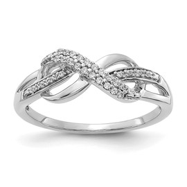 14k White Gold Diamond Infinity Symbol Ring
