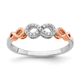 14k Rose Gold w/White Rhodium Diamond Infinity Ring