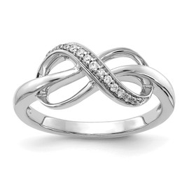 14k White Gold Diamond Infinity Ring