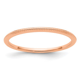 14K Rose Gold 1.2mm Bead Stackable Band