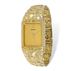 10k Champagne 27x47mm Dial Square Face Nugget Watch