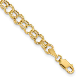 10k Hollow Double Link Charm Bracelet