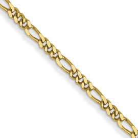 10k 1.25mm Flat Figaro Pendant Chain