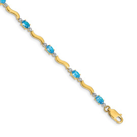 10k Fancy Diamond and Blue Topaz Bracelet