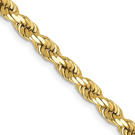 10k 4mm 16 inch Diamond-Cut Rope Chain