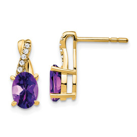 10k Amethyst and Diamond Earrings