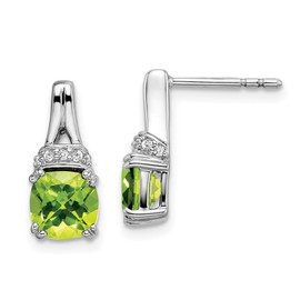 10k White Gold Peridot and Diamond Earrings