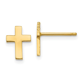 10k Polished Cross Earrings