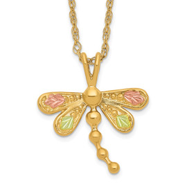 10k Tri-Color Black Hills Gold Dragonfly Necklace