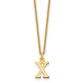 10KY Cutout Letter X Initial Necklace
