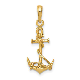 10K 3-D Anchor w/Shackle and Entwined Rope Pendant