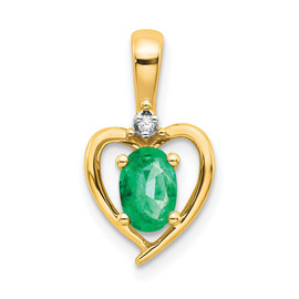 10K Diamond and Emerald Pendant