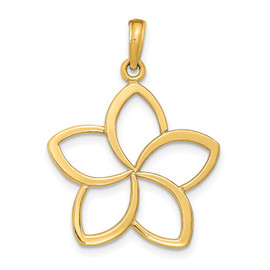 10k Polished Cut Out Flower Pendant