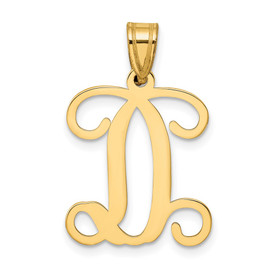 10KY Initial Letter D Pendant