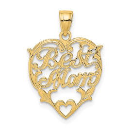 10k BEST MOM Heart Charm