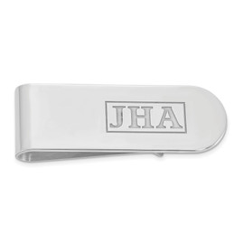 14KW Recessed Letters Monogram Money Clip