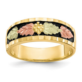 10k Tri-color Black Hills Gold Men's Antiqued Ring