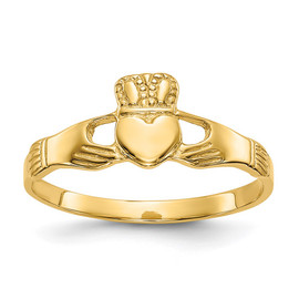 10k Polished Ladies Claddagh Ring