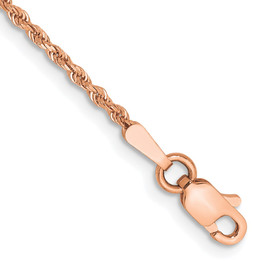 14k Rose Gold 1.50mm D/C Rope Chain Anklet