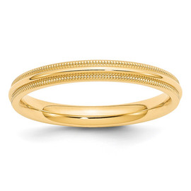 10KY 3mm Milgrain Comfort Fit Band
