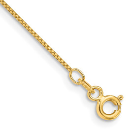 14k .7mm Box with Spring Ring Clasp Chain Anklet