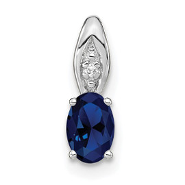 14KW Gold Sapphire and Diamond Pendant