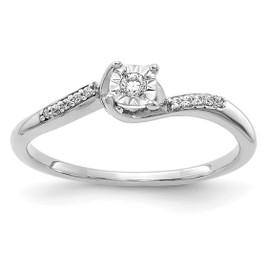 14k White Gold Diamond By-pass Ring