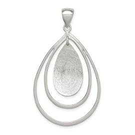 Sterling Silver Polished and Textured Teardrop Pendant
