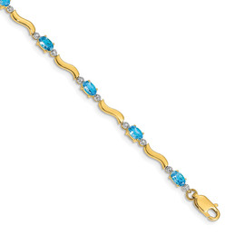 14k Fancy Diamond and Blue Topaz Bracelet