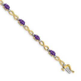 14k Amethyst and Diamond Infinity Bracelet