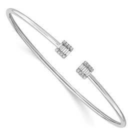 14k White Gold Diamond Cuff Bangle