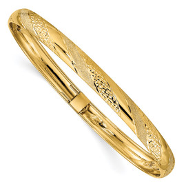 14k Twisted Diamond-cut Flexible Bangle