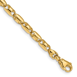 14k 4.1mm Fancy Barrel Link Bracelet