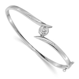 14k White Gold AA Hinged Bangle