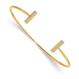 14k A Diamond Bar Bangle