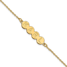 14K 4 Letter Bubble Bracelet