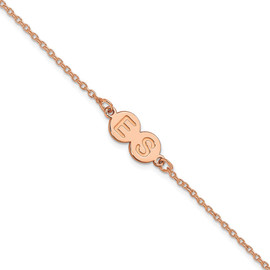 14K Rose Gold 2 Letter Bubble Bracelet