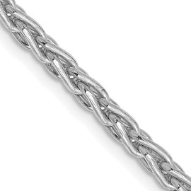 14K White Gold 16 inch 4mm Parisian Wheat with Lobster Clasp Chain