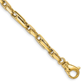 14K 18 inch 5mm Hand Polished Fancy Link with Fancy Lobster Clasp Chain