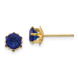 14k Madi K 5mm Synthetic (Sep) Earrings